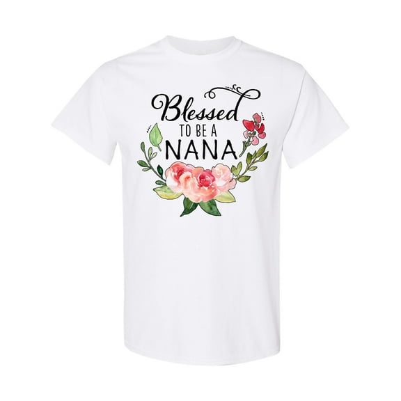 Inktastic Blessed to Be a Nana with Pink Flowers T-Shirt
