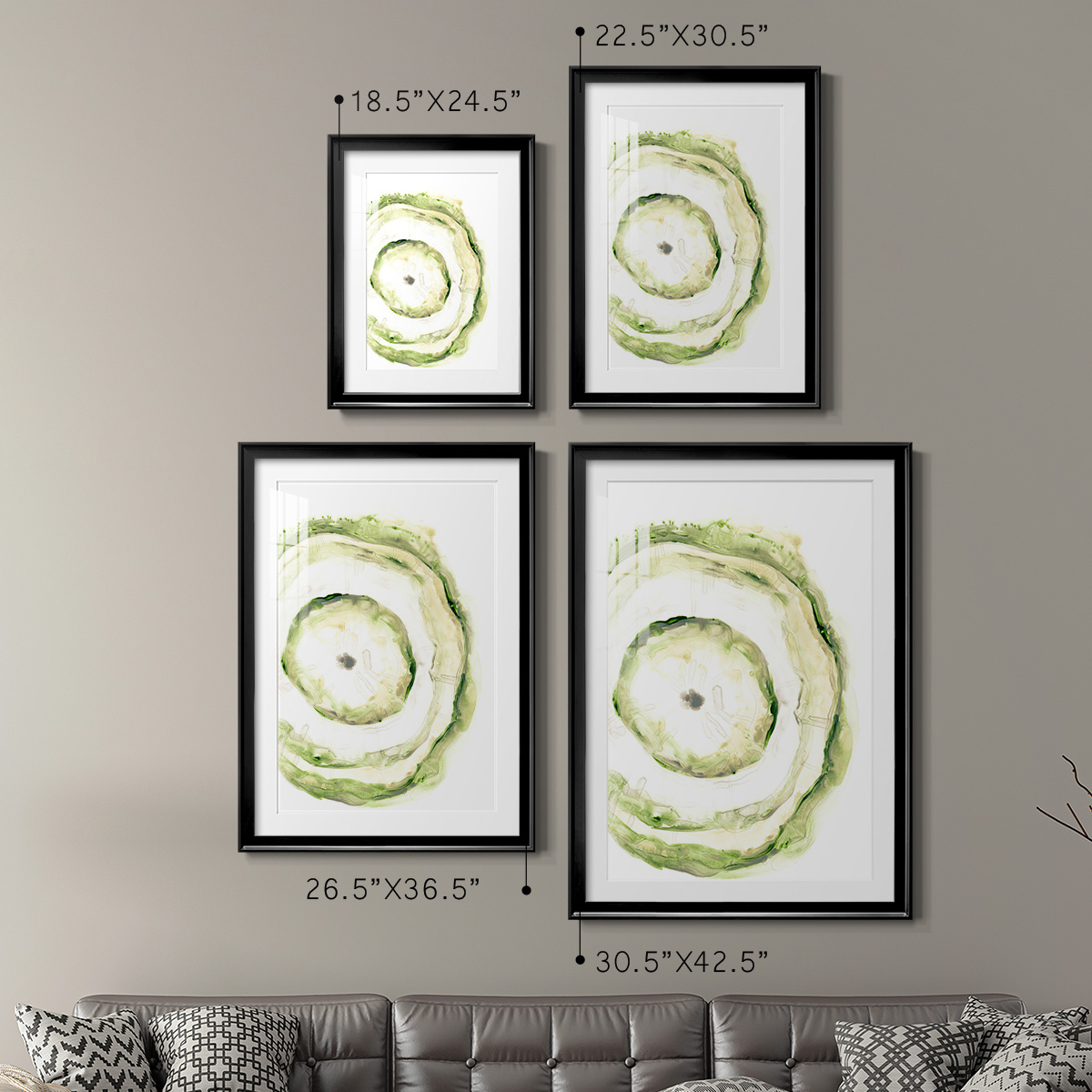 Wexford Home Lichen Halo III Premium Framed Print, 26.5" x 36.5" - Ready to Hang, Black (Set of 2)