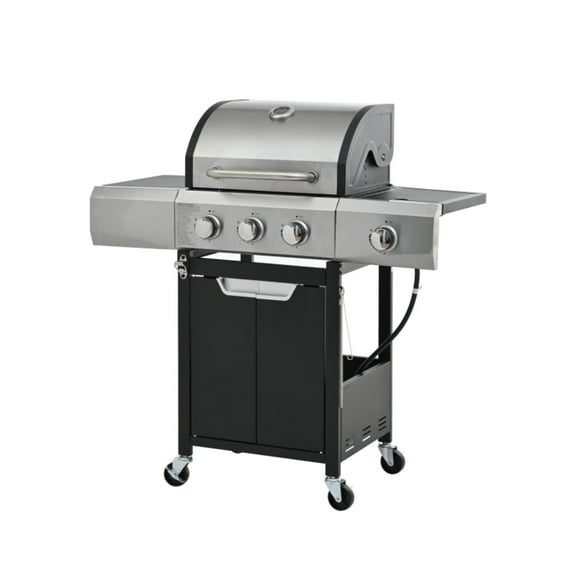 BOFANG 3 Burner Propane Grill Stainless Steel With Side Burner, High BTU Outdoor BBQ