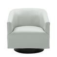 thumbnail image 3 of Comfort Pointe Gaven Dove Gray Faux Leather Wood Base Swivel Accent Chair, 3 of 15