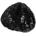 thumbnail image 4 of Etereauty Women Fashion Berets Sparkle Sequins Beanie Hat Costume Accessories for Dance Performance (Black), 4 of 10