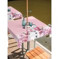 thumbnail image 2 of Outdoor Table Cloth with Umbrella Hole and Zipper, Pink Snowman Christmas Waterproof Square Tablecloth 54"x54", Xmas Pink Snowflake Winter Washable Table Cover for Outside Party Patio Picnic, 2 of 8
