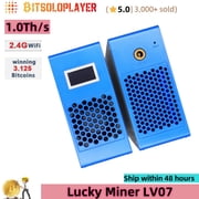BTC Solo Miner Lucky Miner LV07 ASIC Mining 1Th/s BTC BCH BSV DGB SHA256 Crypto Silent Home Bitcoin Miner Lottery Machine Device