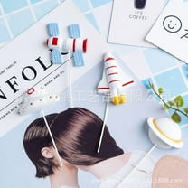 EXHUMKY Outer Space Cake Toppers with Resin Astronauts and Rockets for Kids Birthday Party Decorations White 4pcs