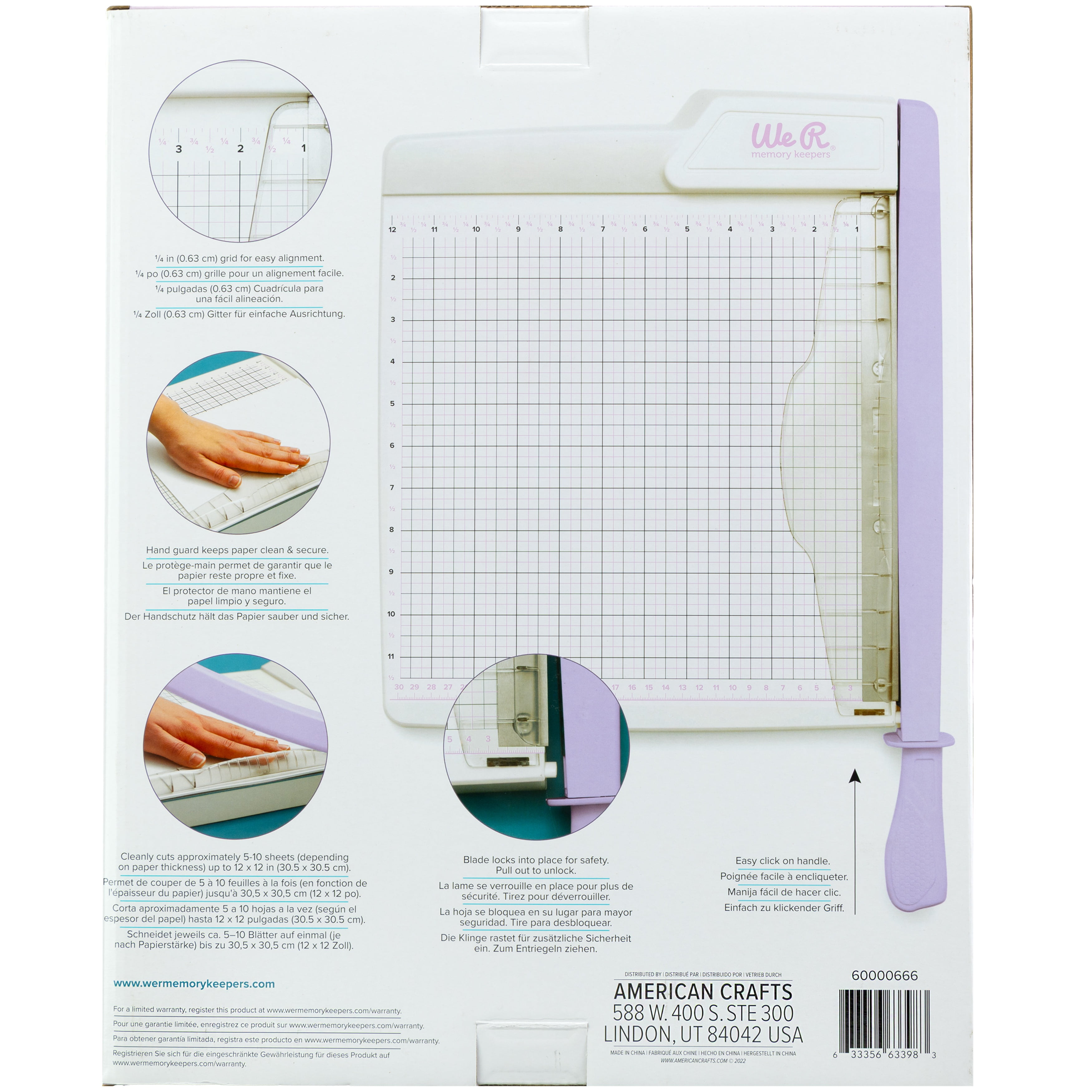 We R Memory Keepers Large Guillotine Cutter-Lilac