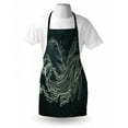 thumbnail image 3 of Whale Apron Silhouette of Whale in Doodle Style with Coral Reef and Seaweeds Print, Unisex Kitchen Bib Apron with Adjustable Neck for Cooking Baking Gardening, Slate and Petrol Blue, by Ambesonne, 3 of 3