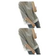 thumbnail image 2 of Minnieouse Camisetas falsas de piezas para mujer, camisetas informales de cuello de Color sólido de media manga, camisetas gris M 2piezas Minnieouse CBP014586, 2 of 5