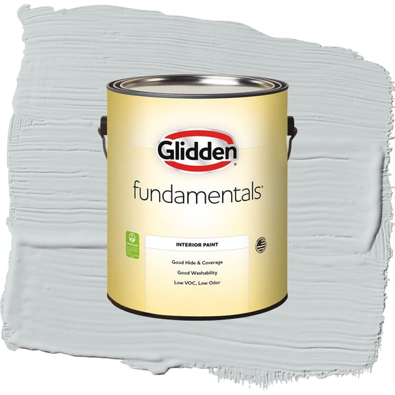 Glidden Fundamentals Grab-N-Go Ghost Whisperer / Gray, Blue Flat Interior Paint, 1 Gallon