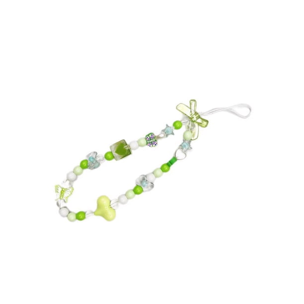 Cadena de teléfono móvil con cuentas de flores, correa de muñeca, funda Universal de moda portátil, cordón, decoración de cuerda, joyería Ropa, zapatos y accesorios Miscelánea Verde Guardurnaity AP013832-01