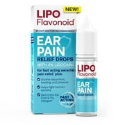 Lipo Flavonoid Ear Pain Drops with 4% Lidocaine – Fast-Acting Earache Pain Relief, 12.5mL, 1 Count