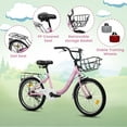thumbnail image 2 of 20in Bicycle for Kids 6-12, SHINPT Girls and Boys Bike with Rear Rack, Toddler Bike with Basket, Lightweight Steel Frame (White, Pink, Green, Purple), Bike for 6-12 year old girl, Boys Bike for Gift, 2 of 8