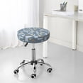 thumbnail image 7 of Xecao's Blue Bathroom Print Stool Covers offer stylish, washable protection for PU round bar stools, perfect for home or commercial use., 7 of 7
