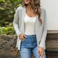 thumbnail image 3 of Itsame Womens Cardigan, Long Sleeve Open Front Casual Cardigan Blouse Gray XL, 3 of 8