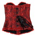 thumbnail image 4 of MISS MOLY Women's Lace Up Boned Plus Size Overbust Corset Bustier Bodyshaper Top Dark Red L, 4 of 6