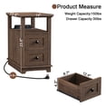 thumbnail image 5 of PLAMLE End Table for Living Room with 2 Drawers Farmhouse Narrow Sofa Side Table For Small Spaces Wooden Nightstand with Storage for Bedroom, Dorm, Office, 5 of 8