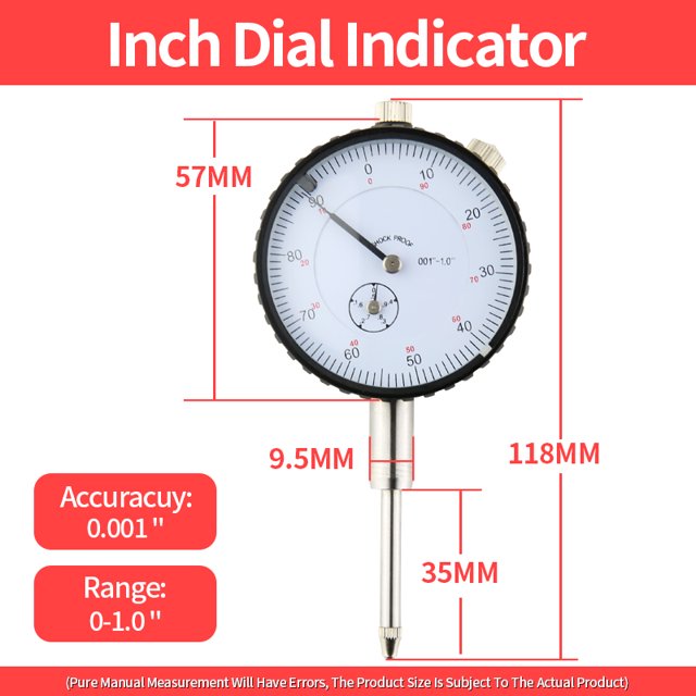 Dial Indicator Micrometer Hour Type Indicator Precision Comparator Measuring Clock Indicator Dial Gauges Measuring Instruments ,Accurate Readings