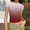 B_ Watermelon Red, variant on Olyvenn Womens Summer Short Sleeve T-Shirt Ribbed Knit Crew Neck T-Shirt Slim Fitted Basic Tops Solid Color Casual Crop Top Coffee XL