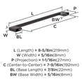 thumbnail image 4 of Amerock Cityscape 7-9/16 inch (192mm) Center-to-Center Oil-Rubbed Bronze Cabinet Pull - 10 Pack, 4 of 5