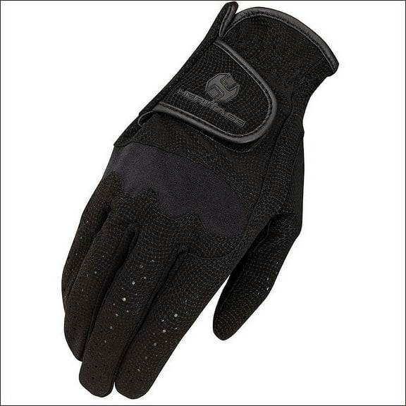 78HE 10 Size Heritage Spectrum Show Riding Gloves Horse Equestrian Black