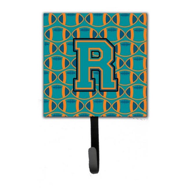 Letter R Football Aqua, Orange & Marine Blue Leash or Key Holder