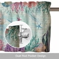 thumbnail image 6 of Vintage Sea Turtles Valance Curtain for Windows Pink Flower Shell Starfish Coral Ocean Watercolor Rod Pocket Curtain Valances Short Window Treatments for Kitchen Bathroom Laundry 42 x 12 Inch, 6 of 9