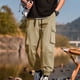 thumbnail image 5 of Pantalones largos de pana para hombre, con cordón y cintura elástica, holgados, para correr, informales, cargo, largos, de algodón y licra., 5 of 5