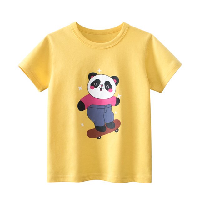 Nmmacb T-Shirts à Col Rond pour Filles, T-Shirts à Manches Courtes pour Enfants, T-Shirts de Mode pour Tout-Petits 1-8 Ans