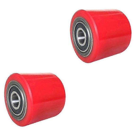 2Pcs Pallet Truck Wheel Roller Wheel With Bearings Forklift Accessories Sturdy Flat Belt Idler 80mmx70mm Truck Load Wheel
