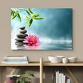 thumbnail image 2 of wall26 Canvas Print Wall Art Vibrant Pink Water Lily Zen Meditation Massage Stones Leaf Nature Wilderness Photography Realism Landscape Colorful Multicolor for Living Room, Bedroom, Office - 16", 2 of 5