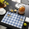 thumbnail image 4 of Easter Buffalo Plaid Blue Indoor Placemat Set of 4, Non-Slip Placemats for Kitchen/Dining Table/BBQ/Patio/Parties, 12"x18" Washable Durable Cotton-Linen Table Mats, Ocean Theme, 4 of 6