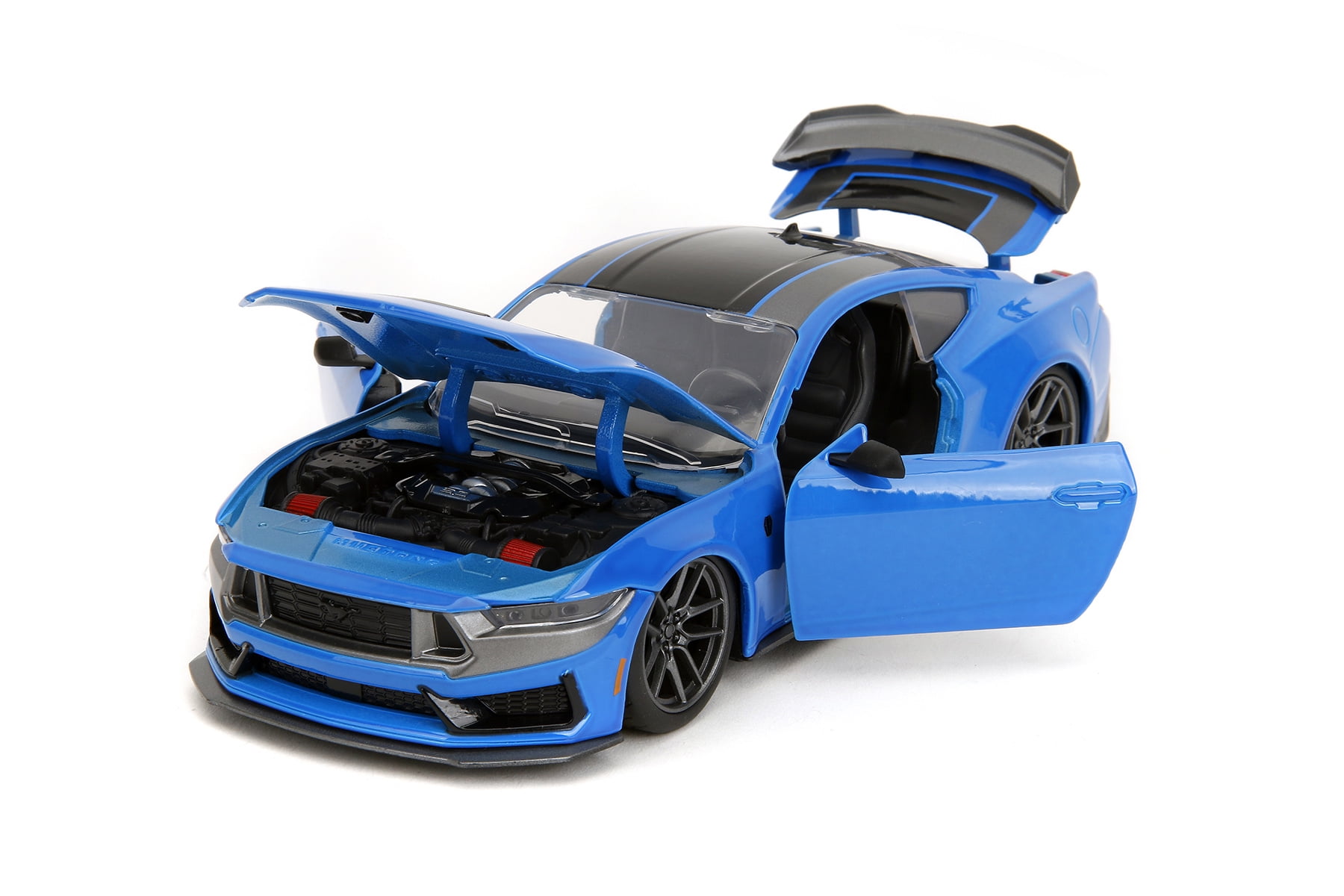 2024 Ford Mustang Dark Horse, Blue w/Black Stripes - Jada Toys 35276 - 1/24 Scale Diecast Model Car