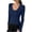 Navy, variant on Womens Tops Round Neck Long Sleeve Undershirts Solid Color Slim Blouses