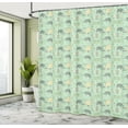 thumbnail image 4 of Ambesonne Cartoon Shower Curtain, Hedgehog Forest Herbs Art, 69"Wx84"L, Mint Green Grey Peach, 4 of 4