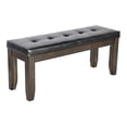 thumbnail image 1 of Pemberly Row Contemporary 19-inch Tufted Wood Dining Bench in Brown, 1 of 6
