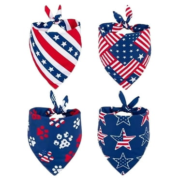 Dog Pet Scarf Day Bandana Independence Patriotic Puppy Bandanas Collar July Costume Triangle Flag Cat 4Th Neck American