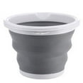 thumbnail image 1 of Large Capacity Foldable Sand Buckets Household Leakproof Buckets Excellent for Gardening House Cleaning  Gray 10L, 1 of 8