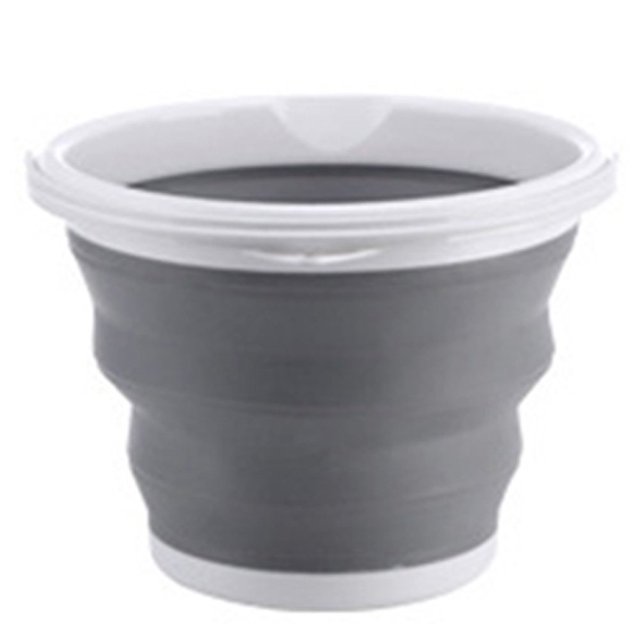 Large Capacity Foldable Sand Buckets Household Leakproof Buckets Excellent for Gardening House Cleaning Gray 10L