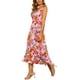 thumbnail image 4 of Vestido Midi Floral Sin Mangas con Abertura para Verano de INSPIRAR CHIC para Mujeres XL Rosa, 4 of 6