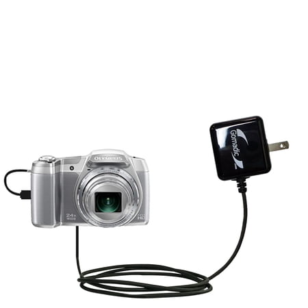 Gomadic Intelligent Compact AC Home Wall Charger suitable for the Olympus SZ-16 - High output power with a convenient, foldable plug design - Uses Tip