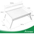 thumbnail image 3 of Bed Tray Table with Folding Legs, Bamboo Breakfast Food Tray with Media Slot, Use As Platter, Laptop Desk, Snack, TV Tray Kitchen Serving Tray, Breakfast Trays, Bed Trays, 3 of 7