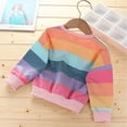 thumbnail image 7 of XBASW Toddler Kids Rainbow Stripe Sweatshirt Baby Crewneck Sweater Tops Spring Fall Jumper Jacket for Girls Boys 1-6T, 7 of 7