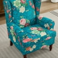 thumbnail image 5 of CQSXDA Floral Upholstered Armchair With Retro Wood Legs, Single Sofa Chair For Living Room And Office, Primary Living Space, 5 of 15