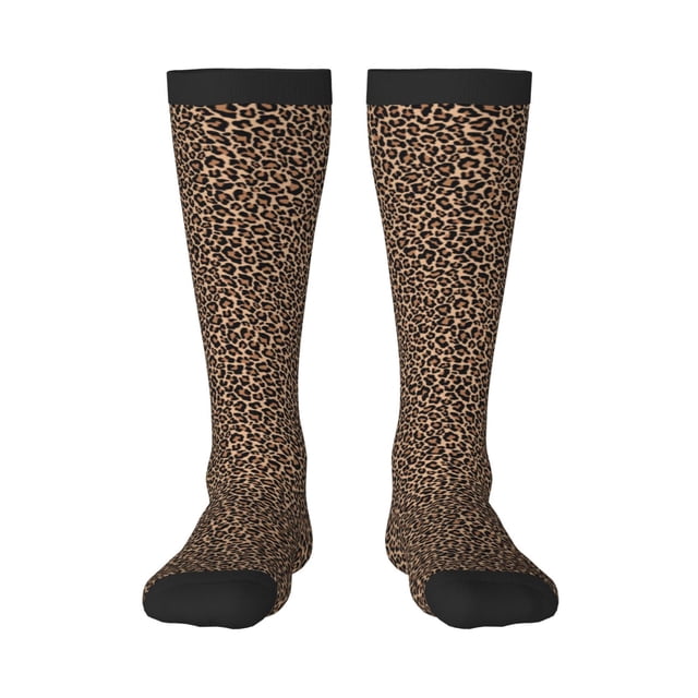 Balery Brown Leopard Calcetines novedosos Calcetines deportivos Calcetines hasta la rodilla Calcetines de algodón Calcetines originales y geniales