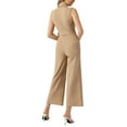 thumbnail image 3 of INSPIRE CHIC Women's Elegant Office Work Sleeveless Wide Belted Leg Jumpsuit Romper, 3 of 5