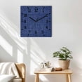 thumbnail image 3 of Navy Blue Wooden Wall Clock Silent Non Ticking, Farmhouse Burlap Solid Blue Color Modern Linen Texture Square Wall Clocks Battery Operated, Decor Clock for Home Office, Living Room, Kitchen, 10 Inch, 3 of 9