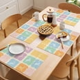 thumbnail image 5 of Easter Rabbits Placemats Set of 6, Vintage Purple Blue Green Orange Rabbit Silhouette Plaid Beige Non-Slip Place Mats Washable Table Mats for Kitchen Dining Table Decorations Indoor/Outdoor, 5 of 9