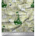 thumbnail image 1 of Soimoi Silk Fabric Fish & Ship Ocean Printed Fabric 1 Yard 42 Inch Wide, 1 of 1