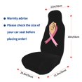thumbnail image 5 of TEQUAN Front Seat Covers, Pink Ribbon Breast Cancer Awareness Pattern 2 Piece Car Seat Cover Fit Most Car SUV Truck Van, 5 of 7