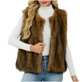 thumbnail image 2 of Karight Faux Fur Waistcoat Vest for Women Fuzzy Fleece Sleeveless Open Front Winter Warm Short Fluzzy Plush Vest Jackts, 2 of 7