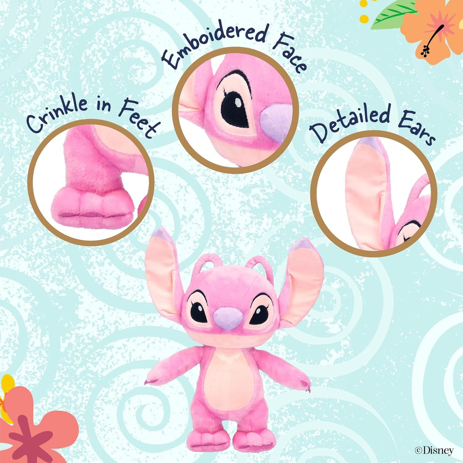 Kids Preferred Disney Angel Stitch Stuffed Animals and Plush Toys, Pink